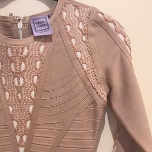 HERVE LEDGER PEPLUM DRESS